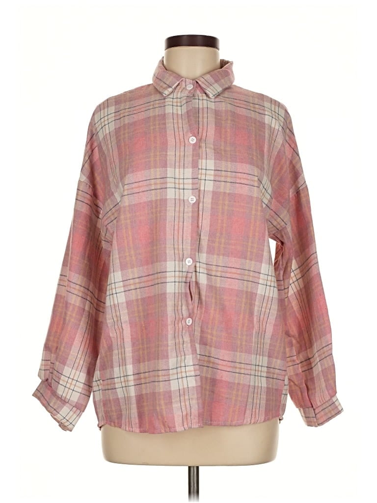 Pre-owned 2 To 5 Designs Long Sleeve Button Down Shirt In Pink