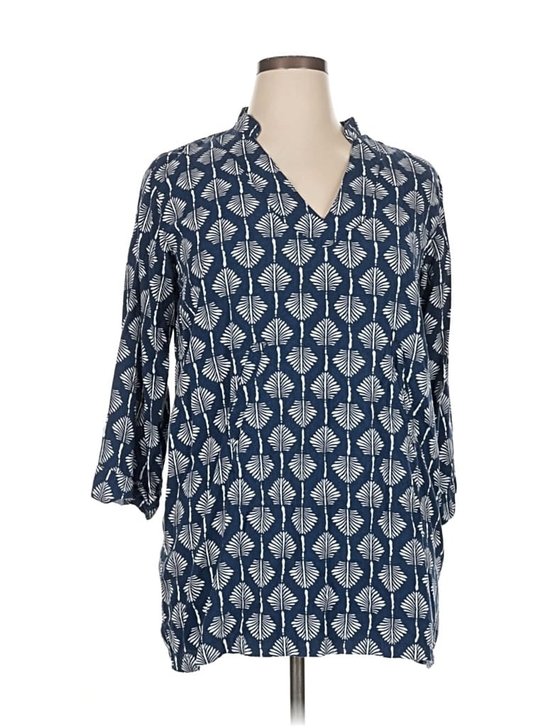 Pre-owned Escapada 3/4 Sleeve Blouse In Blue