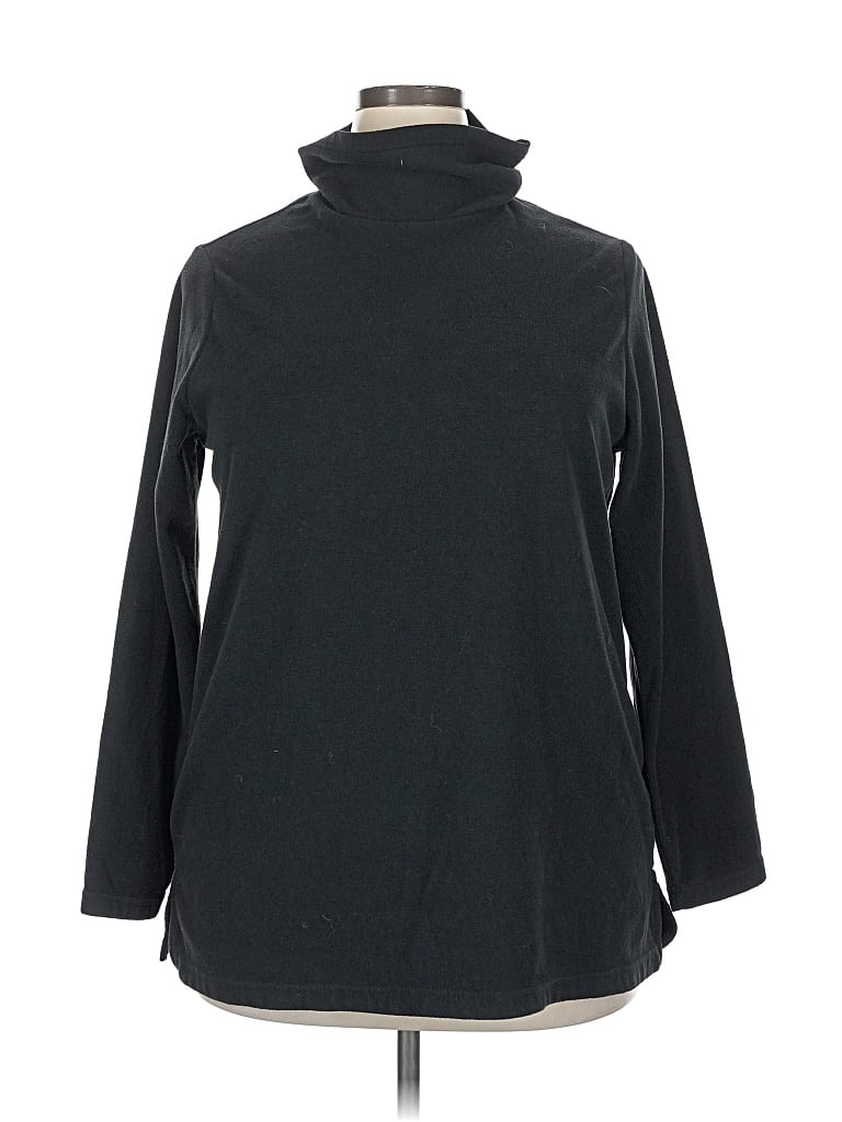 Pre-owned Lands' End Turtleneck Sweater In Black