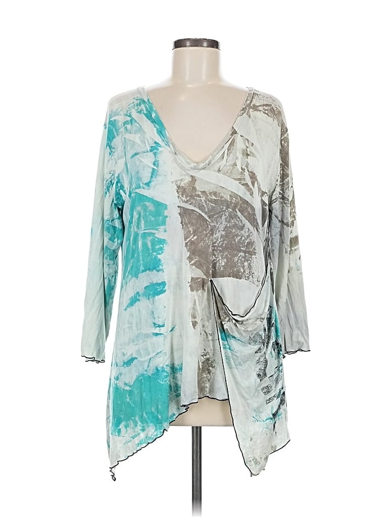 Pre-owned Assorted Brands 3/4 Sleeve T-shirt In Blue