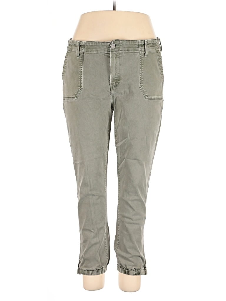 Pre-owned Paige Khaki Pant In Green
