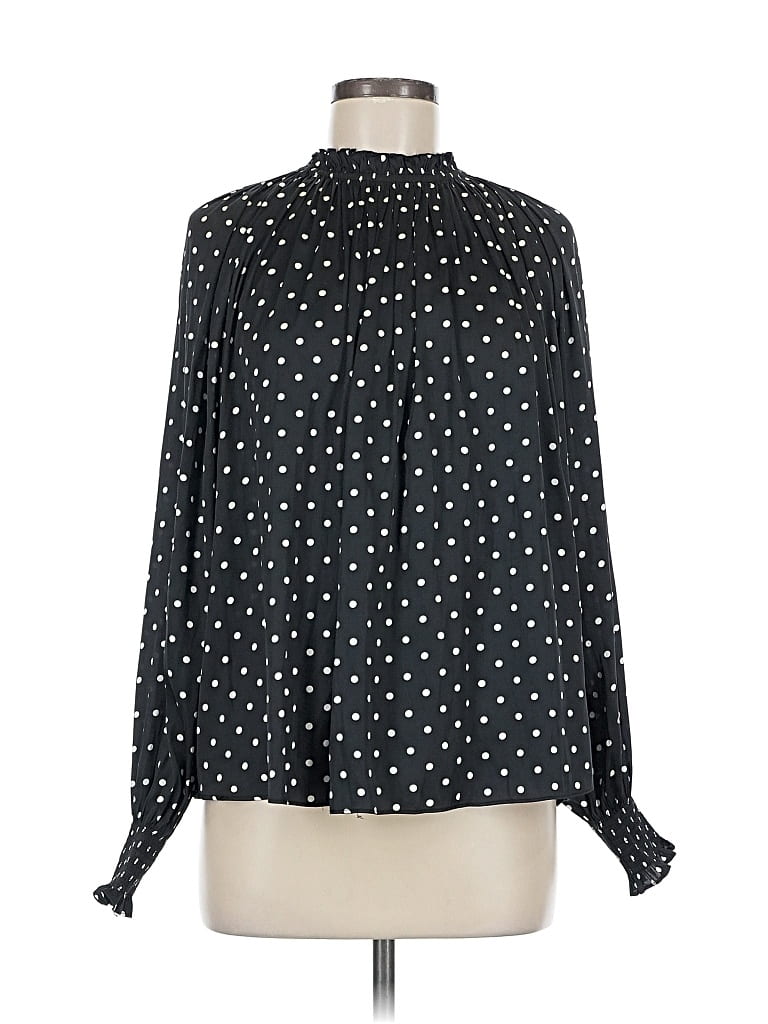 Pre-owned H&m Long Sleeve Blouse In Black