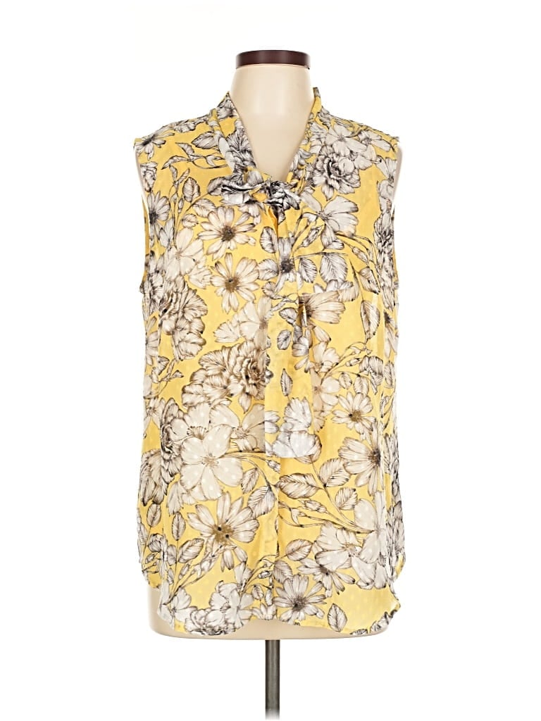 Pre-owned Liz Claiborne Career Sleeveless Blouse In Yellow