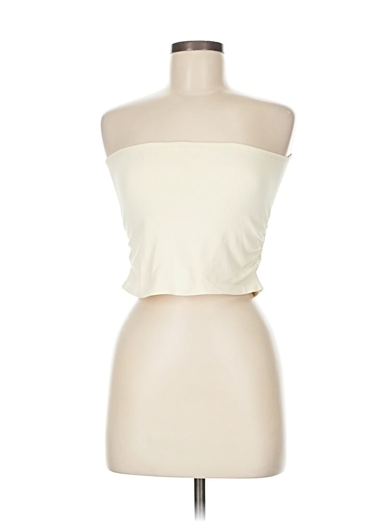 Pre-owned Oqq Tube Top Ivory Strapless Neckline Tops In White
