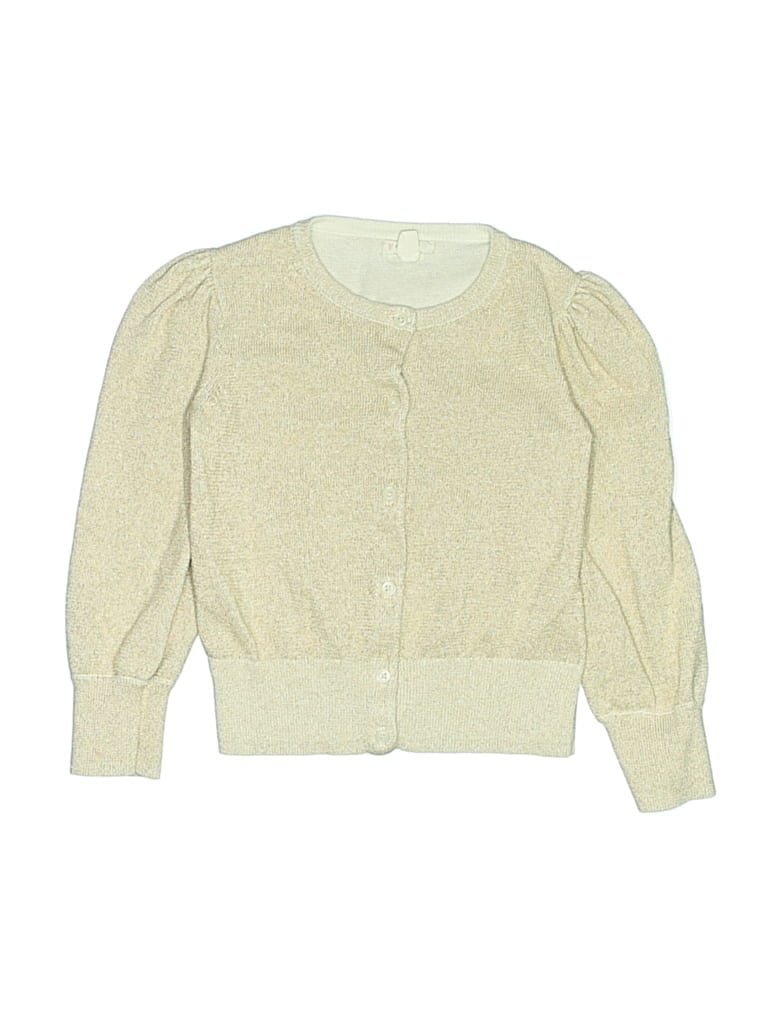 Pre-owned Crewcuts Kids' Cardigan Sweater In Gold