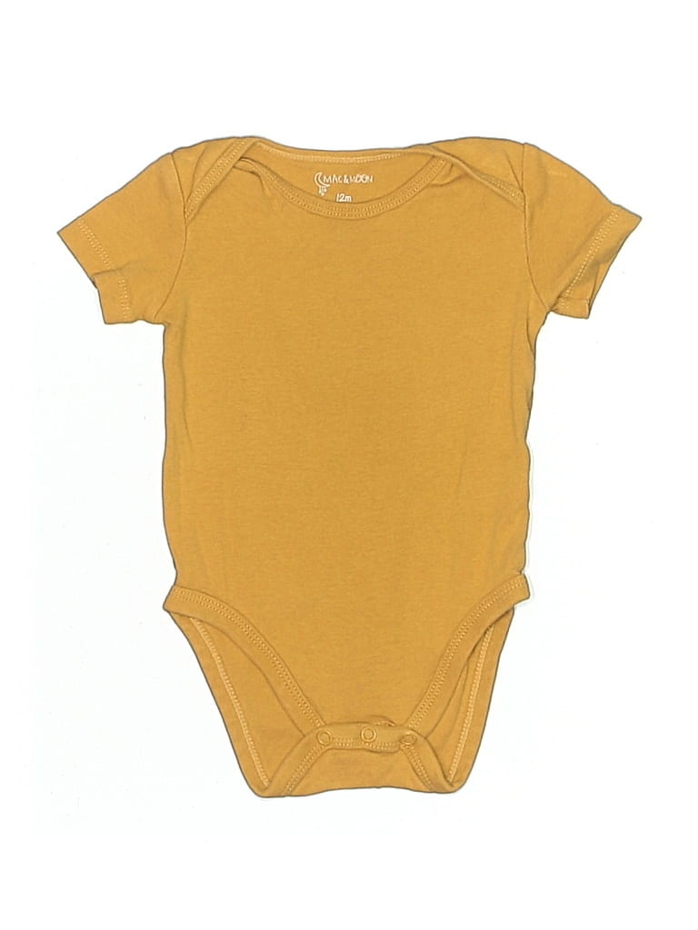 Pre-owned Mac & Moon Babies' Short Sleeve Onesie In Gold