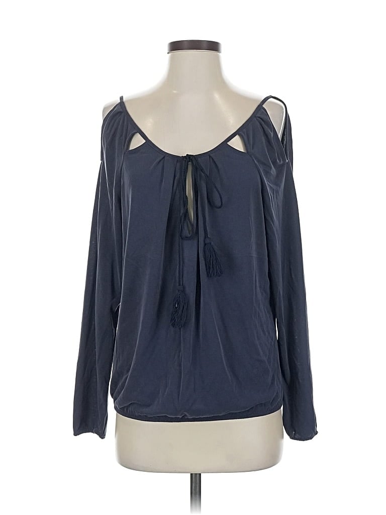 Pre-owned Red By Bke Long Sleeve Blouse In Blue