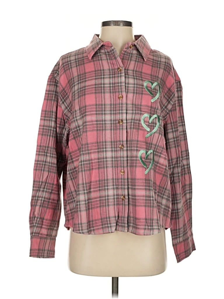 Pre-owned Unbranded Long Sleeve Button Down Shirt In Pink