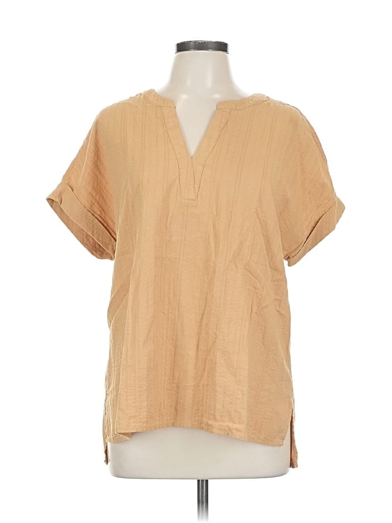 MATTY M Pre-owned Short Sleeve Blouse In Brown