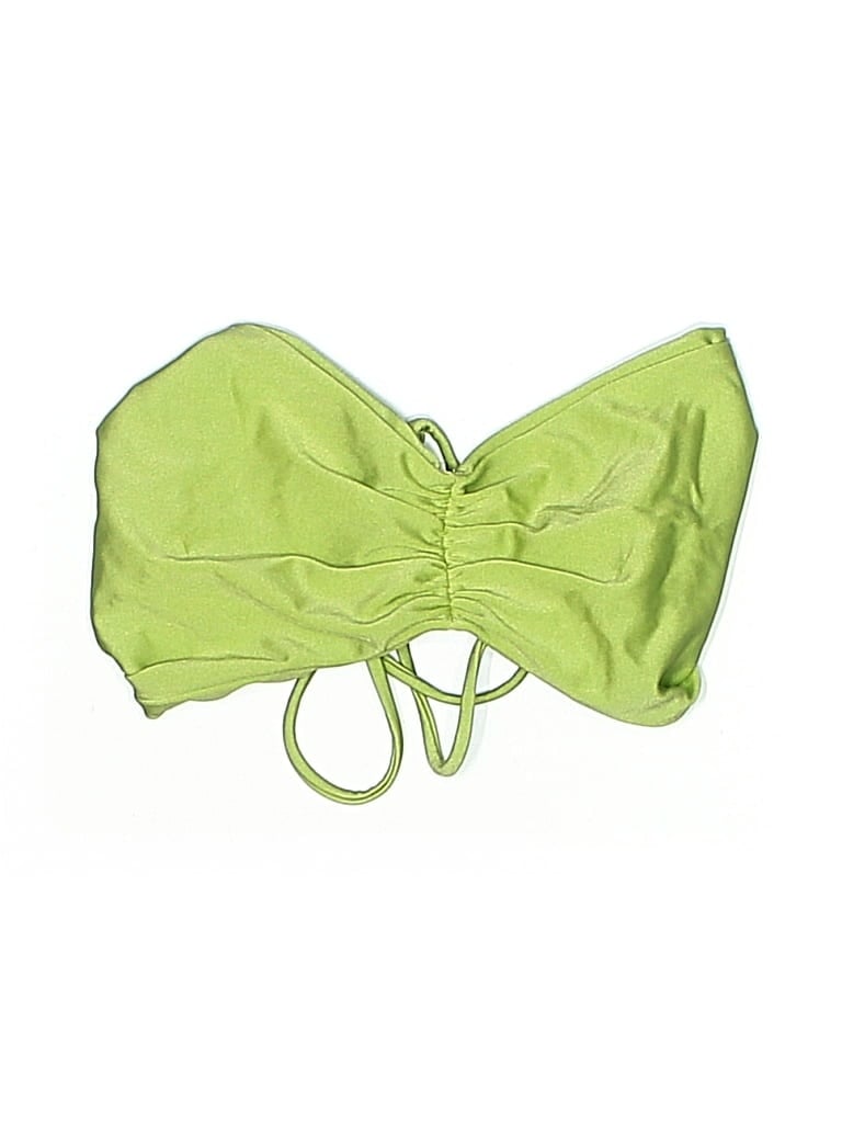Click to view more detailed imagery on our partner's website Pre-owned Jade Swimsuit Top Green Solid Pattern Swimwear