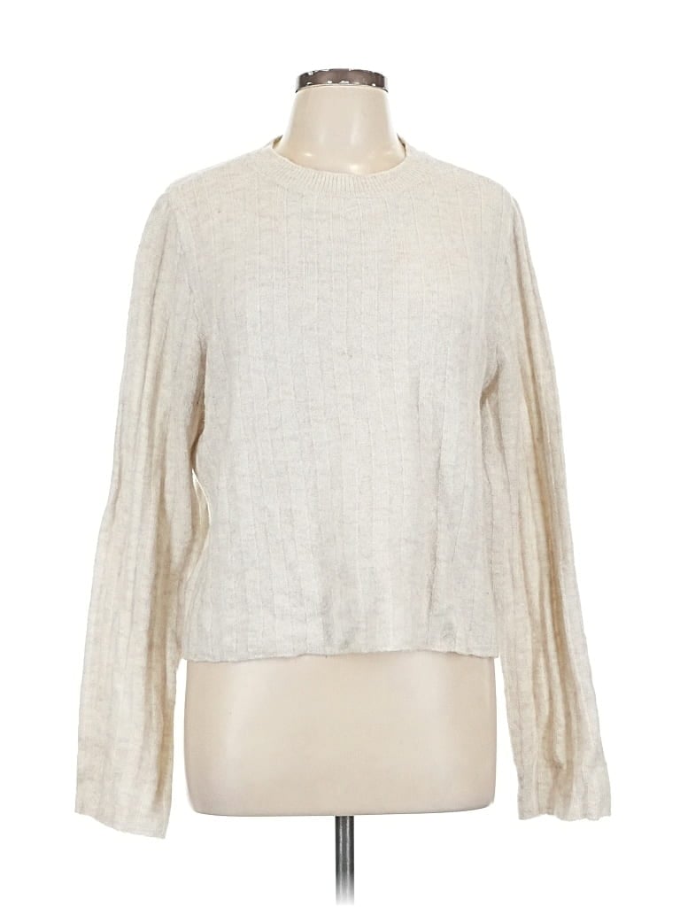 Pre-owned Divided By H&m Pullover Sweater In White