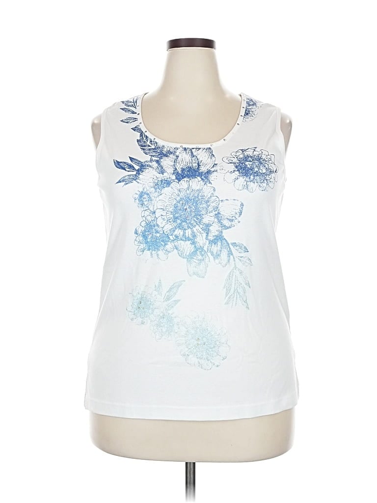 Pre-owned Carolyn Taylor Sleeveless Top White Halter Neckline Tops