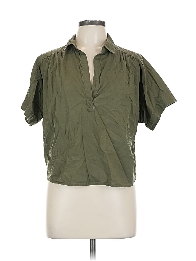Pre-owned Universal Thread Short Sleeve Blouse In Green