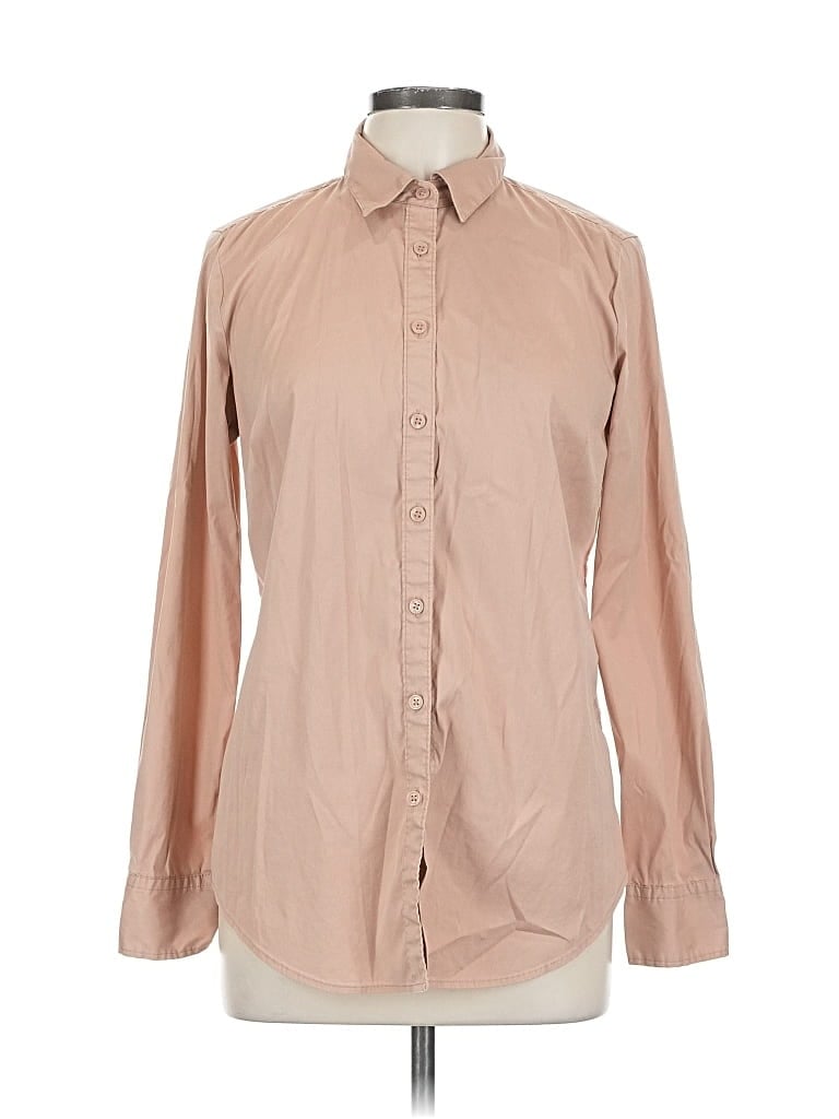 ANN TAYLOR Pre-owned Long Sleeve Button Down Shirt In Brown