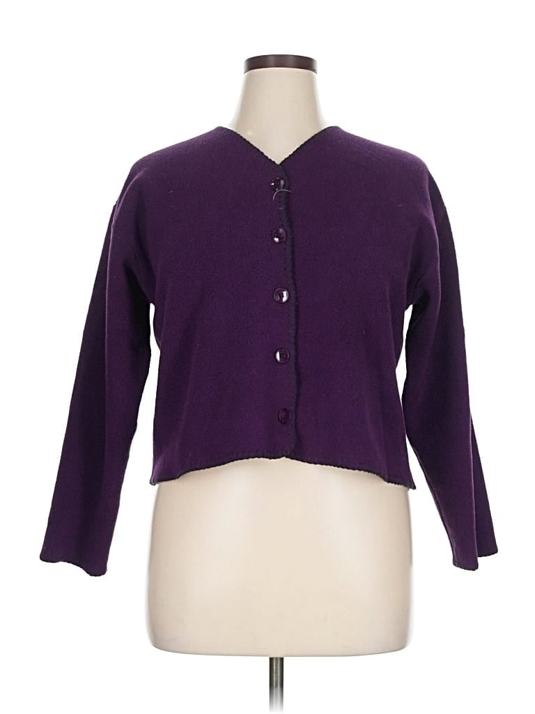 Pre-owned Assorted Brands Cardigan Sweater In Purple