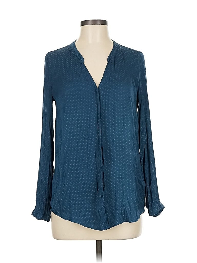 Pre-owned H&m Long Sleeve Blouse In Blue