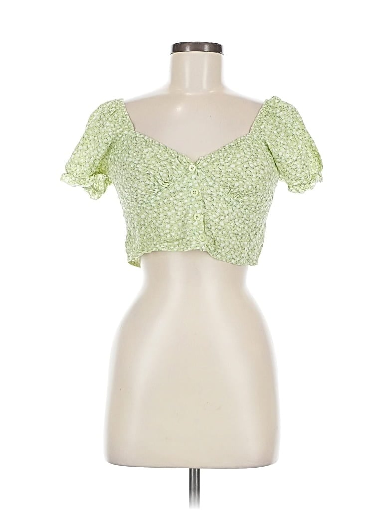 Click to view more detailed imagery on our partner's website Pre-owned Princess Polly Short Sleeve Blouse In Green