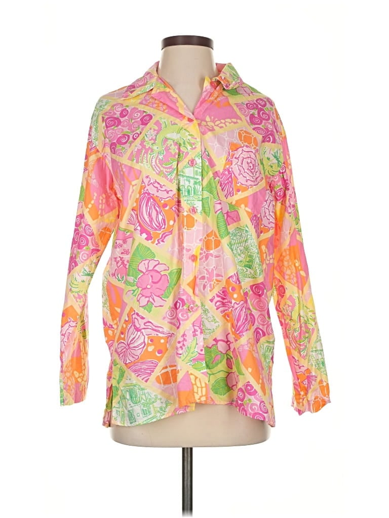 Pre-owned Lilly Pulitzer Long Sleeve Blouse In Pink