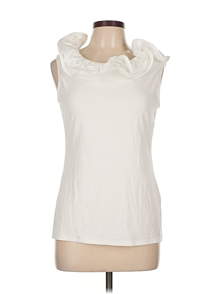 Pre-owned Sara Campbell Sleeveless Blouse In White