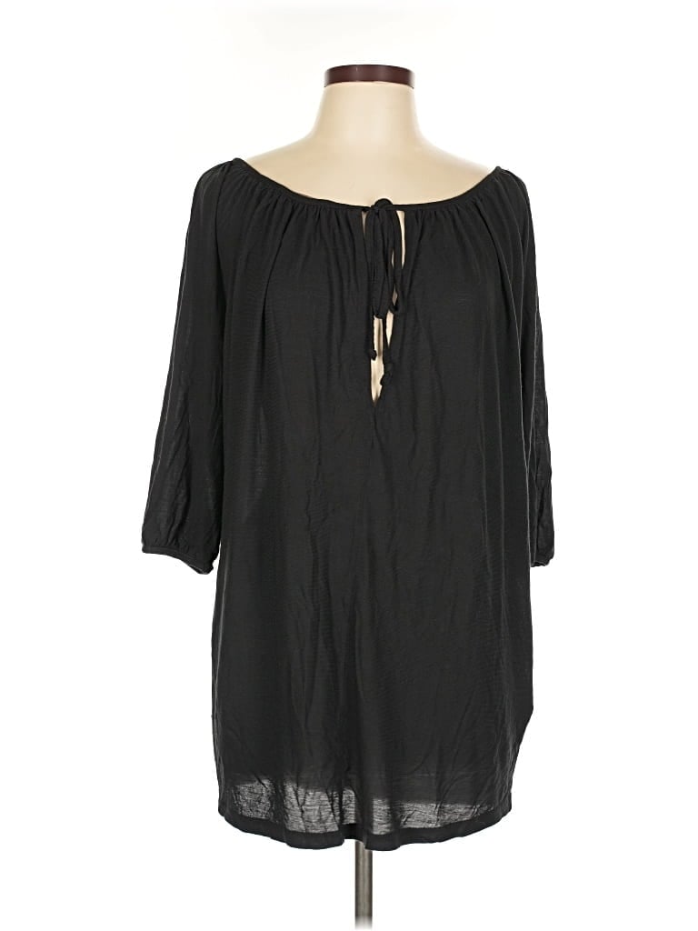 Pre-owned Bcbgmaxazria 3/4 Sleeve Blouse In Black