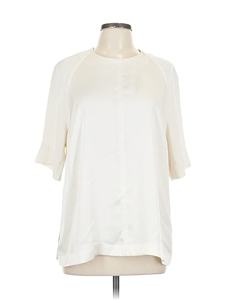 Pre-owned H&m Short Sleeve Blouse In White