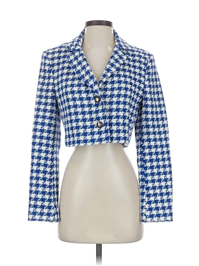 Pre-owned Zara Blazer Jacket In Blue