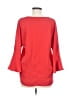 Pleione 100% Polyester Red 3/4 Sleeve Blouse Size M - photo 2