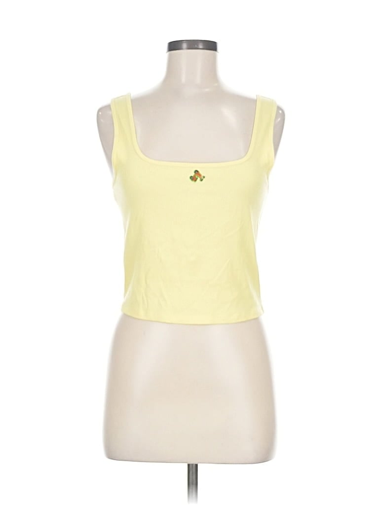 Pre-owned Athleta Tank Top Yellow Sweetheart Neckline Tops