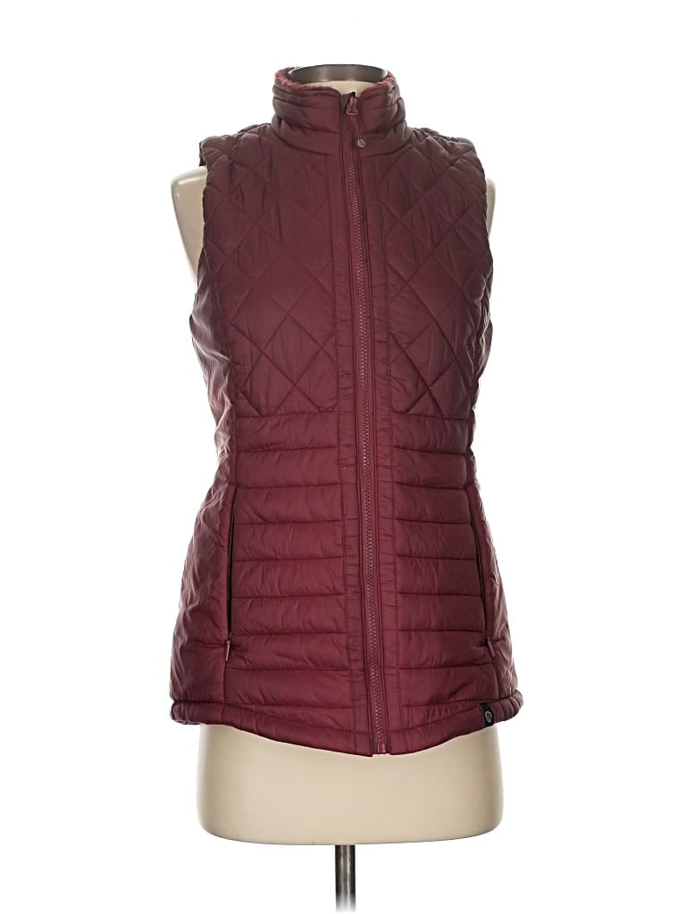 Pre-owned Mondetta Vest In Burgundy