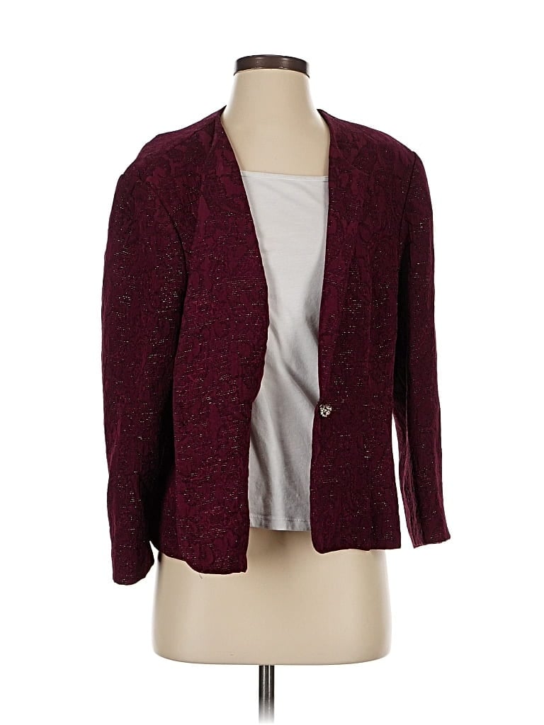 Pre-owned R & M Richards Blazer Jacket In Burgundy