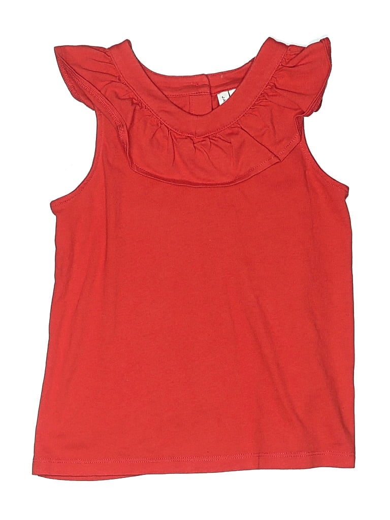 Click to view more detailed imagery on our partner's website Pre-owned Janie And Jack Kids' Sleeveless Top Red Ruffles Neckline Tops