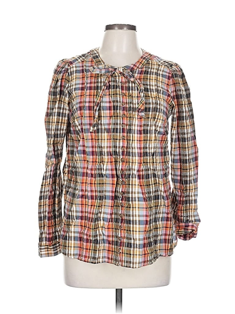 Click to view more detailed imagery on our partner's website Pre-owned Pilcro Long Sleeve Blouse In Brown