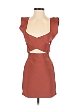 white fox brown cut out dress Leaving Paradise Wrap Mini Dress Chocolate