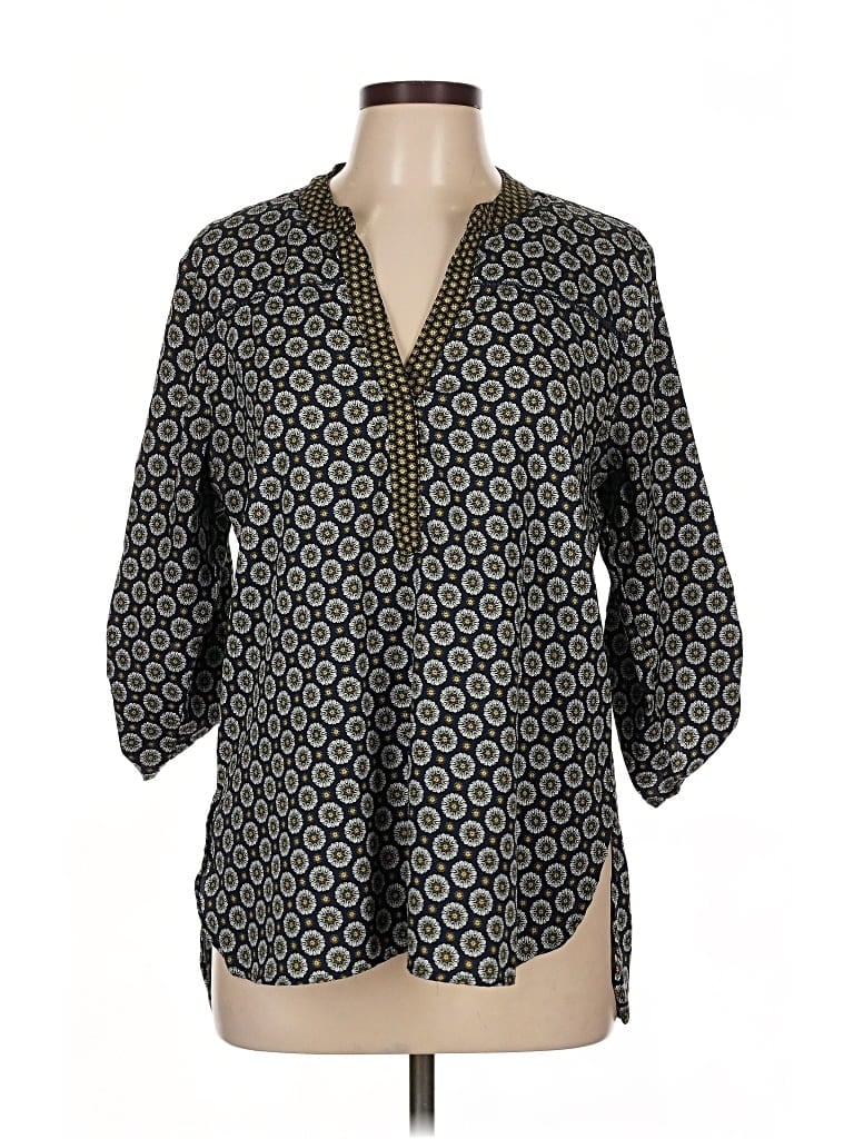 Pre-owned Antilia Femme 3/4 Sleeve Blouse In Black