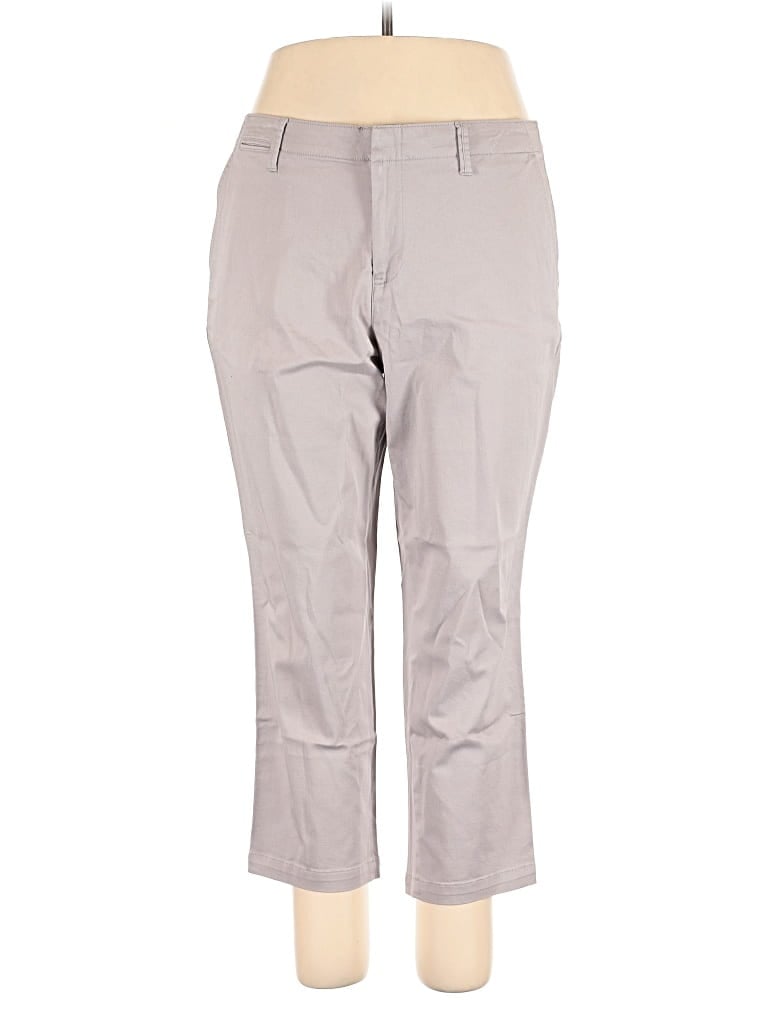 Pre-owned Lands' End Khaki Pant In Gray