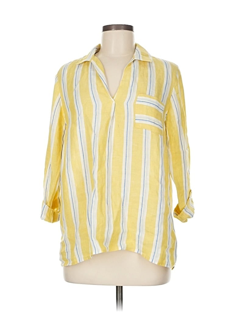 Click to view more detailed imagery on our partner's website Pre-owned Jjill 3/4 Sleeve Button Down Shirt In Yellow