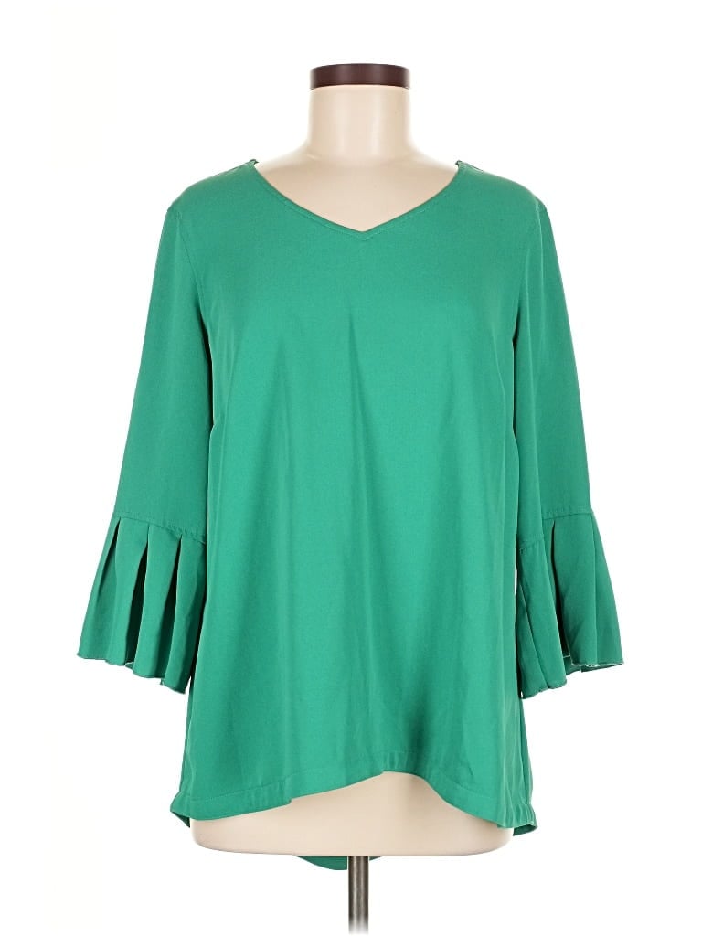 JOHN MARK Pre-owned 3/4 Sleeve T-shirt In Green