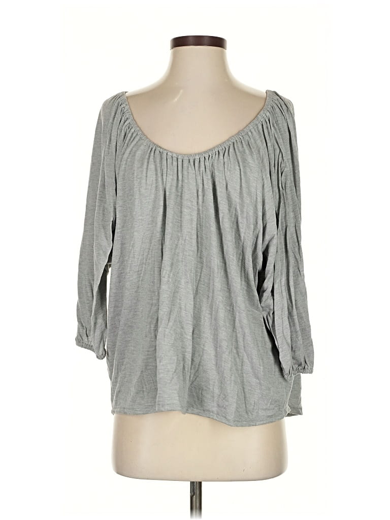 Pre-owned Soft Joie 3/4 Sleeve Top Gray Scoop Neck Tops