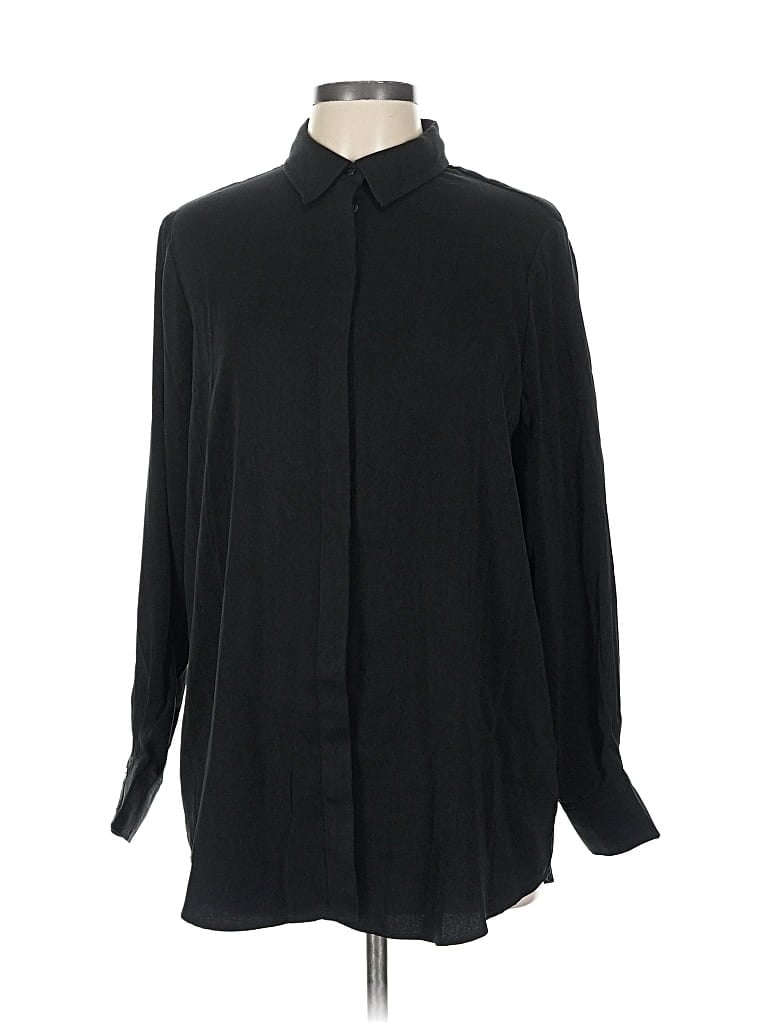 Pre-owned Dalia Long Sleeve Blouse In Black