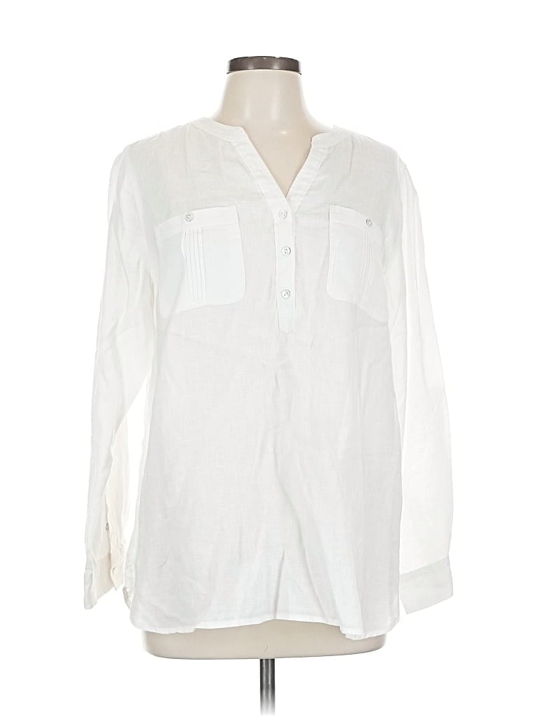 TALBOTS Pre-owned Long Sleeve Blouse In White