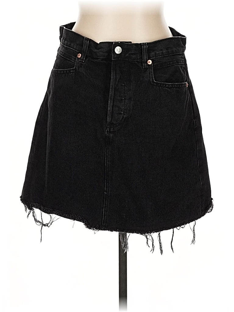 Pre-owned Mng Denim Skirt In Black
