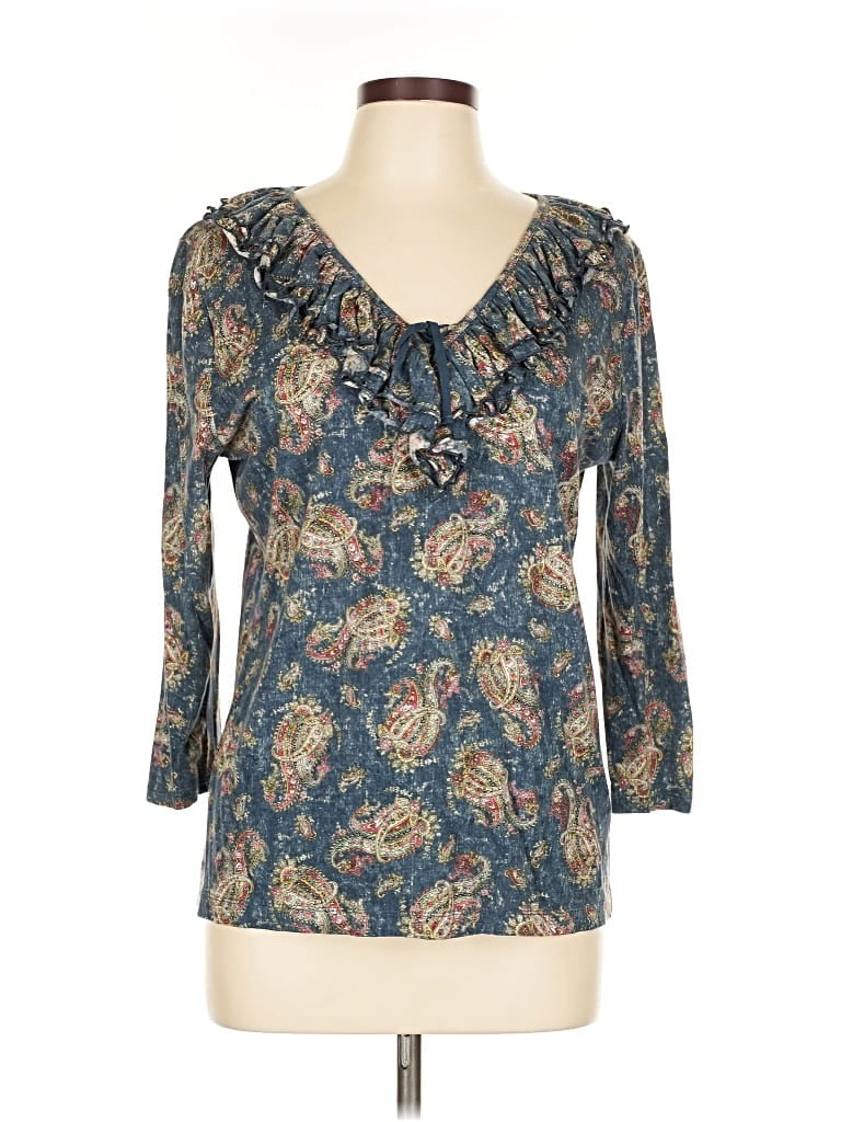 Pre-owned Lauren Jeans Co. 3/4 Sleeve Blouse In Blue