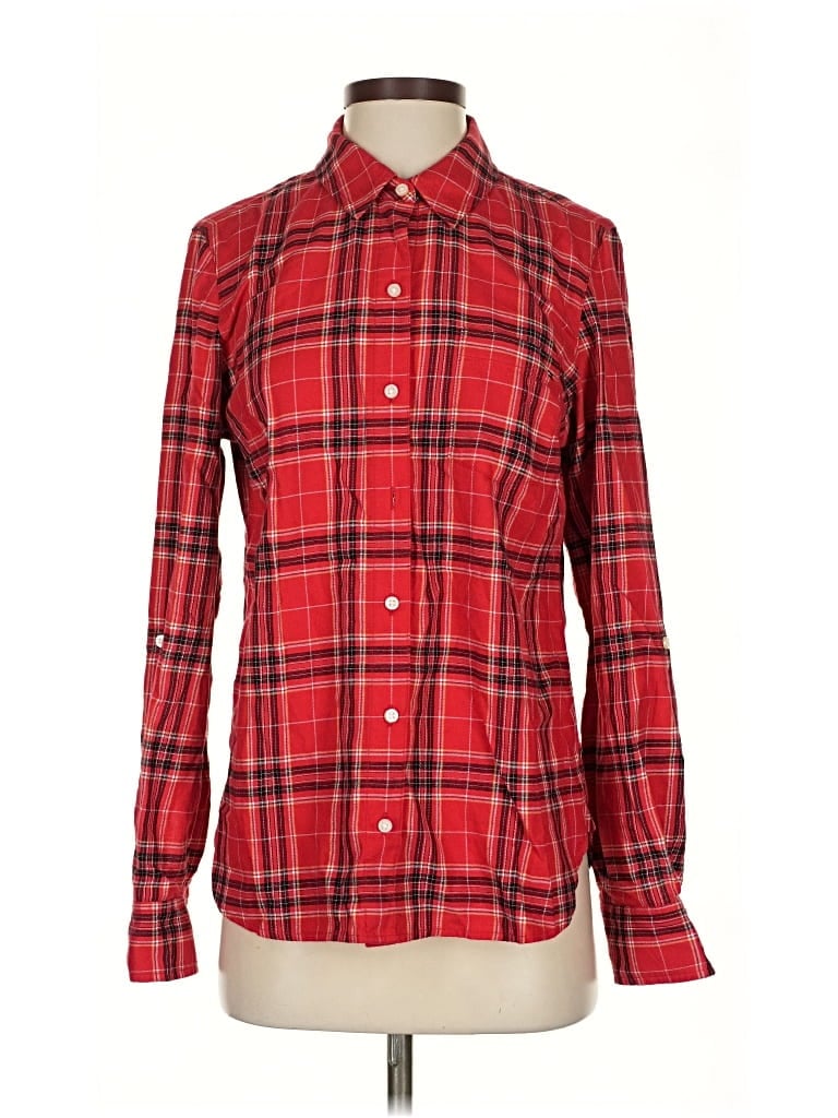 Pre-owned Tommy Hilfiger Long Sleeve Button Down Shirt In Red