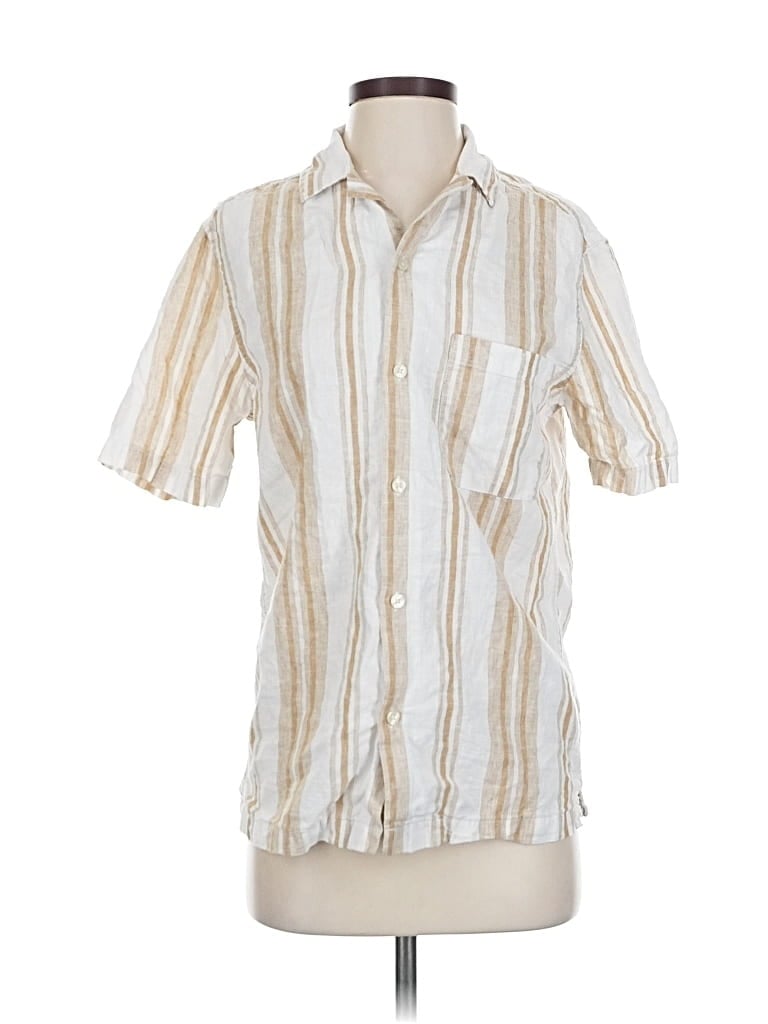 Pre-owned H&m Short Sleeve Button Down Shirt In White