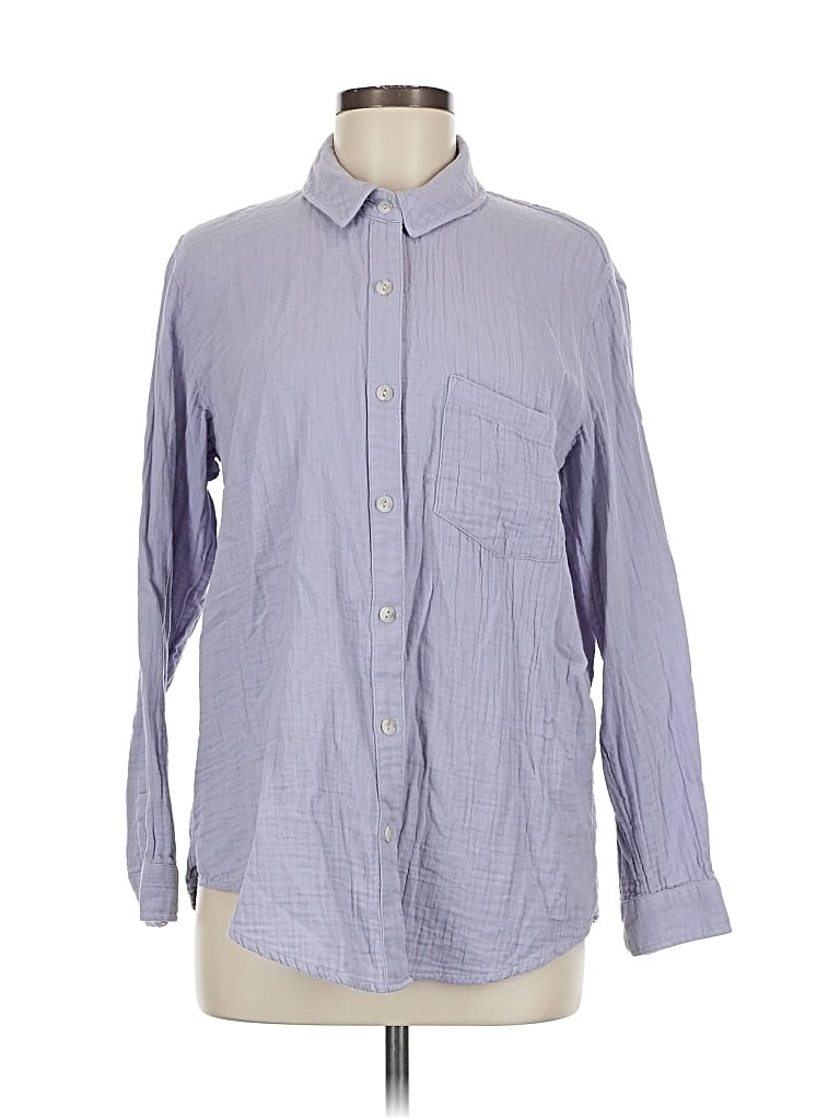 Pre-owned Universal Thread Long Sleeve Button Down Shirt In Purple