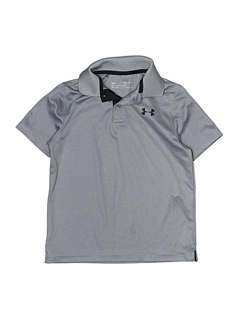 Click to view more detailed imagery on our partner's website Pre-owned Under Armour Kids' Short Sleeve Polo Shirt In Silver