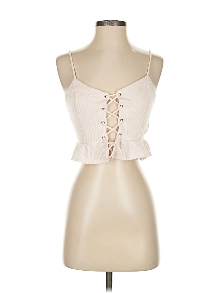 Pre-owned La Hearts Sleeveless Top Ivory Sweetheart Neckline Tops In White