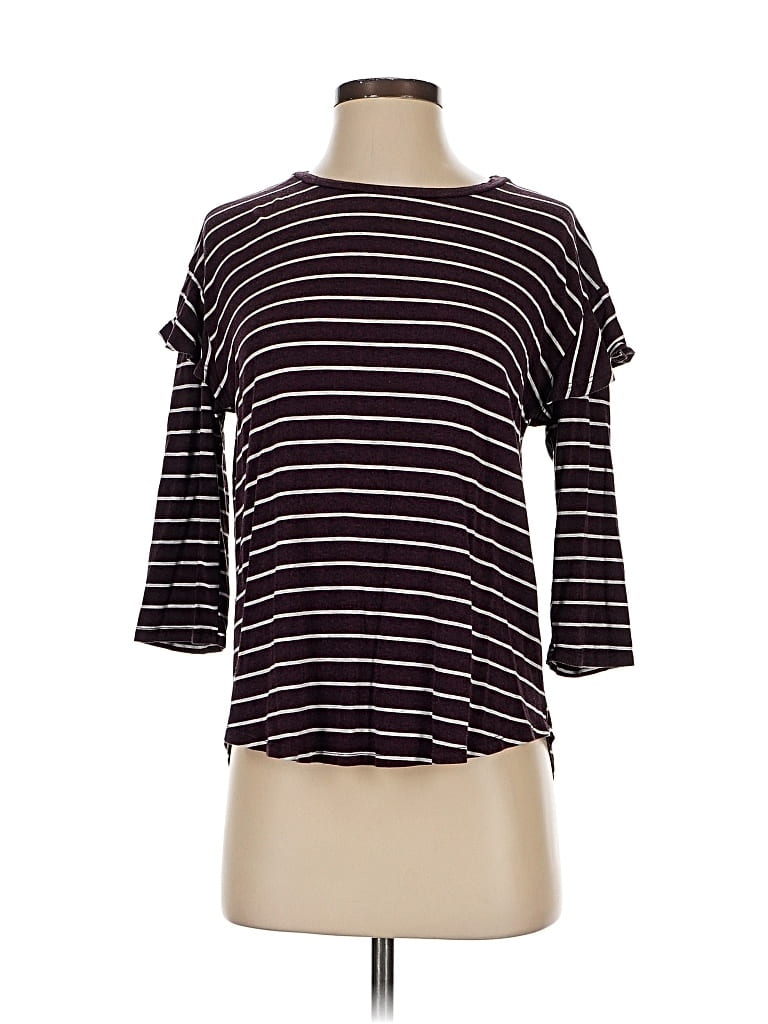 Pre-owned Left Coast By Dolan 3/4 Sleeve T-shirt In Burgundy