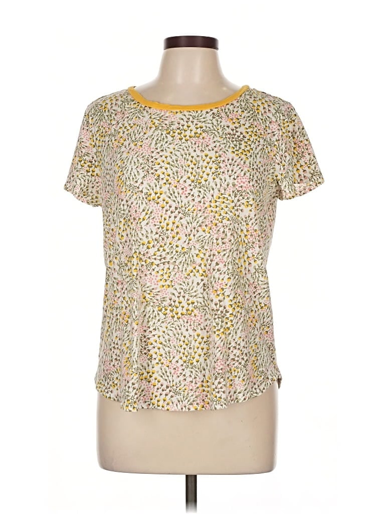 Pre-owned Ann Taylor Loft Outlet Short Sleeve T-shirt In Yellow