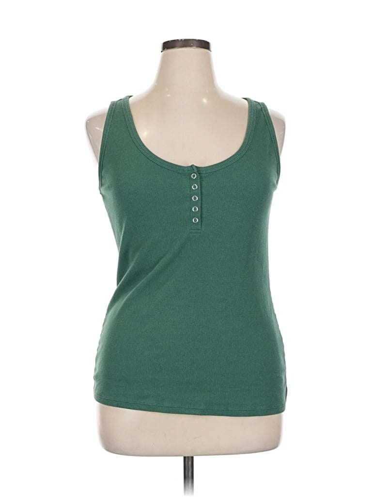 Pre-owned Lane Bryant Tank Top Green Halter Neckline Tops